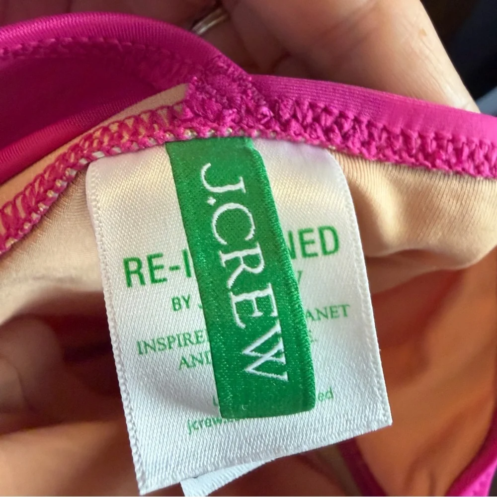 J. Crew One-Shoulder Ruched Hot Pink Swimsuit